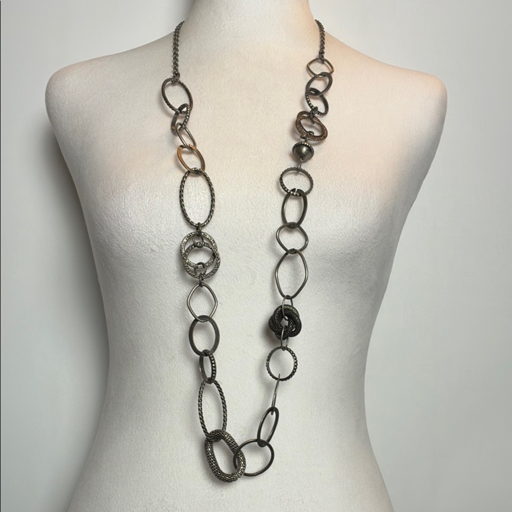 Vintage Karen Thompson Chain Necklace - Mesh & Knot Details